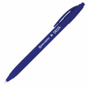 Ручка шариковая масляная автоматическая BRAUBERG "Delta", СИНЯЯ, soft-touch, узел 0,7 мм, линия письма 0,35 мм, 143339, OBPR365