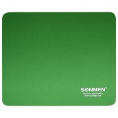 Коврик для мыши SONNEN "GREEN", резина + ткань, 220х180х3 мм, 513305