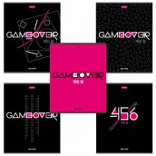 Тетрадь А5, 80 л., HATBER скоба, клетка, обложка картон, "Game over" (5 видов), 80Т5В1